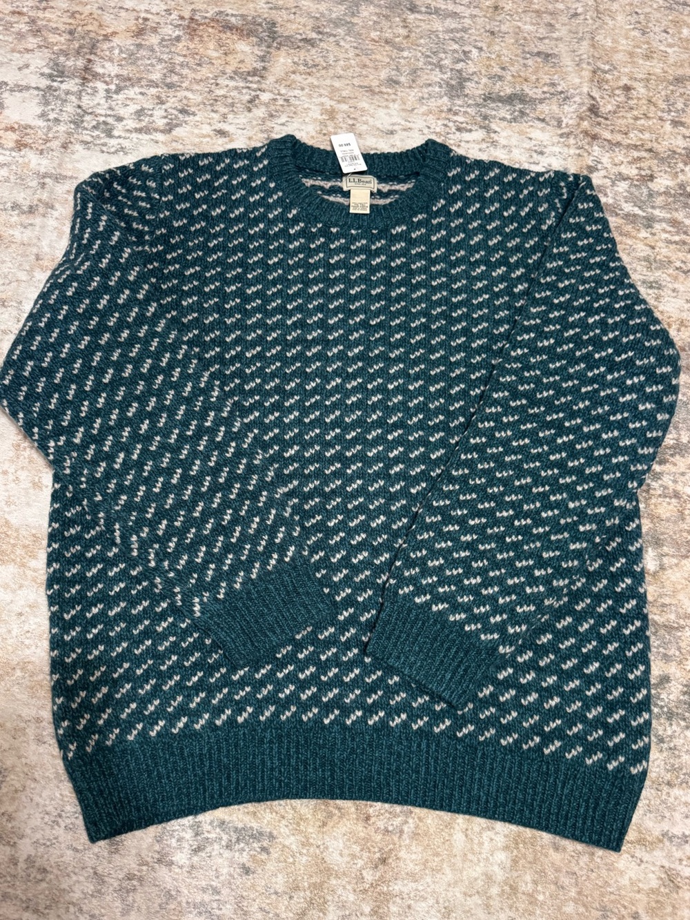 NWT L.L. Bean Heritage Ragg Wool Birdseye Crewneck Sweater Cabincore XXL Tall